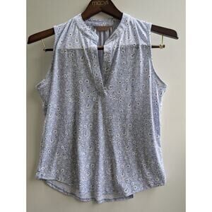Amana Top Blue Paisley Sleeveless‎ Women's Size Medium Summer Light